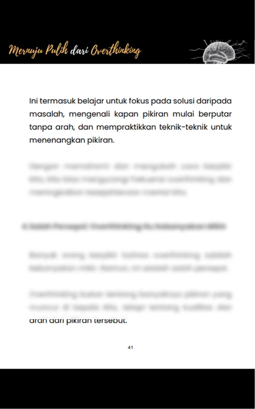 Menuju Pulih Dari Overthinking