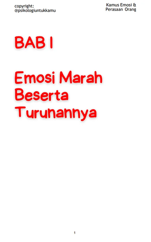 Kamus Emosi & Perasaan Orang