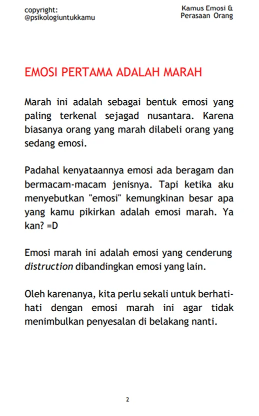 Kamus Emosi & Perasaan Orang